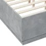 Concrete gray engineered wood bed frame 120x190cm by vidaXL, Beds and slatted bases - Ref: Foro24-3209747, Price: 136,10 €, D...
