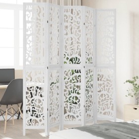 White Paulownia solid wood 5-panel dividing screen by vidaXL, Room dividers - Ref: Foro24-358744, Price: 178,10 €, Discount: %