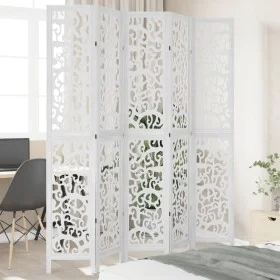 White Paulownia solid wood 5-panel dividing screen by vidaXL, Room dividers - Ref: Foro24-358744, Price: 163,83 €, Discount: %