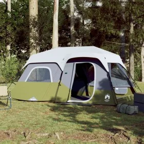 Family tent with LED 9 people quick opening light green by vidaXL, tents - Ref: Foro24-94310, Price: 272,40 €, Discount: %