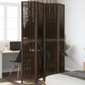 Dark brown paulownia wood 4-panel dividing screen by vidaXL, Room dividers - Ref: Foro24-358660, Price: 106,48 €, Discount: %