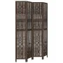 4-teilige Trennwand aus dunkelbraunem Paulownia-Holz von vidaXL, Raumteiler - Ref: Foro24-358660, Preis: 104,89 €, Rabatt: %