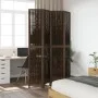 Dark brown paulownia wood 4-panel dividing screen by vidaXL, Room dividers - Ref: Foro24-358660, Price: 104,89 €, Discount: %