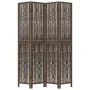 Dark brown paulownia wood 4-panel dividing screen by vidaXL, Room dividers - Ref: Foro24-358660, Price: 104,89 €, Discount: %