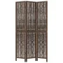 Biombo separador de 3 paneles madera paulownia marrón oscuro de vidaXL, Divisores de ambientes - Ref: Foro24-358655, Precio: ...