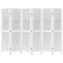 Biombo separador de 6 paneles madera maciza Paulownia blanco de vidaXL, Divisores de ambientes - Ref: Foro24-358681, Precio: ...