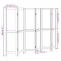 Biombo separador de 6 paneles madera maciza Paulownia blanco de vidaXL, Divisores de ambientes - Ref: Foro24-358681, Precio: ...