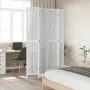 Biombo separador de 4 paneles madera maciza Paulownia blanco de vidaXL, Divisores de ambientes - Ref: Foro24-358676, Precio: ...