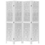 4-teilige Trennwand aus weißem Paulownia-Massivholz von vidaXL, Raumteiler - Ref: Foro24-358674, Preis: 108,85 €, Rabatt: %