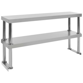 2-stöckiges Arbeitstischregal aus Edelstahl, 120 x 30 x 65 cm von vidaXL, Wiederherstellung - Ref: Foro24-51193, Preis: 131,8...