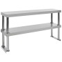 2-stöckiges Arbeitstischregal aus Edelstahl, 120 x 30 x 65 cm von vidaXL, Wiederherstellung - Ref: Foro24-51193, Preis: 131,8...