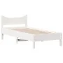 Solid white pine wood bed frame 100x200 cm by vidaXL, Beds and slatted bases - Ref: Foro24-844734, Price: 95,97 €, Discount: %