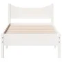 Solid white pine wood bed frame 100x200 cm by vidaXL, Beds and slatted bases - Ref: Foro24-844734, Price: 95,97 €, Discount: %