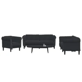 3-piece black velvet sofa set by vidaXL, Sofas - Ref: Foro24-3209214, Price: 679,14 €, Discount: %