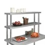 Estante mesa de trabajo 2 niveles acero inoxidable 120x30x65 cm de vidaXL, Restauración - Ref: Foro24-51193, Precio: 121,48 €...