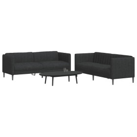2-teilige Sofagarnitur aus schwarzem Stoff von vidaXL, Sofas - Ref: Foro24-3209240, Preis: 549,91 €, Rabatt: %