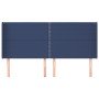 Cabecero con orejas de tela azul 203x16x118/128 cm