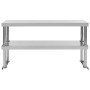 Estante mesa de trabajo 2 niveles acero inoxidable 120x30x65 cm