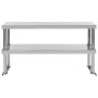 Estante mesa de trabajo 2 niveles acero inoxidable 120x30x65 cm de vidaXL, Restauración - Ref: Foro24-51193, Precio: 121,48 €...