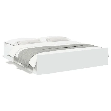 White engineered wood bed frame with drawers 180x200 cm by vidaXL, Beds and slatted bases - Ref: Foro24-3280272, Price: 163,6...