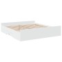 White engineered wood bed frame with drawers 180x200 cm by vidaXL, Beds and slatted bases - Ref: Foro24-3280272, Price: 164,6...