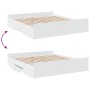 White engineered wood bed frame with drawers 180x200 cm by vidaXL, Beds and slatted bases - Ref: Foro24-3280272, Price: 164,6...
