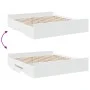 White engineered wood bed frame with drawers 180x200 cm by vidaXL, Beds and slatted bases - Ref: Foro24-3280272, Price: 163,6...