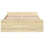 Sonoma oak engineered wood bed with drawers 120x190 cm by vidaXL, Beds and slatted bases - Ref: Foro24-3280323, Price: 136,67...