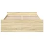 Sonoma oak engineered wood bed with drawers 120x190 cm by vidaXL, Beds and slatted bases - Ref: Foro24-3280323, Price: 134,77...