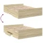 Sonoma oak engineered wood bed with drawers 120x190 cm by vidaXL, Beds and slatted bases - Ref: Foro24-3280323, Price: 134,77...