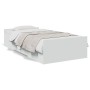 Weißes Holzwerkstoffbett mit Schubladen 100x200 cm von vidaXL, Betten und Lattenroste - Ref: Foro24-3280328, Preis: 154,59 €,...