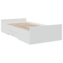 Weißes Holzwerkstoffbett mit Schubladen 100x200 cm von vidaXL, Betten und Lattenroste - Ref: Foro24-3280328, Preis: 154,59 €,...