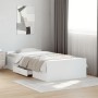 Weißes Holzwerkstoffbett mit Schubladen 100x200 cm von vidaXL, Betten und Lattenroste - Ref: Foro24-3280328, Preis: 154,59 €,...