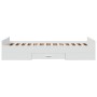 Weißes Holzwerkstoffbett mit Schubladen 100x200 cm von vidaXL, Betten und Lattenroste - Ref: Foro24-3280328, Preis: 154,59 €,...
