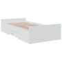 Cama con cajones madera de ingeniería blanco 100x200 cm