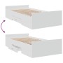 Weißes Holzwerkstoffbett mit Schubladen 100x200 cm von vidaXL, Betten und Lattenroste - Ref: Foro24-3280328, Preis: 154,59 €,...
