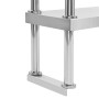 2-stöckiges Arbeitstischregal aus Edelstahl, 120 x 30 x 65 cm von vidaXL, Wiederherstellung - Ref: Foro24-51193, Preis: 131,8...