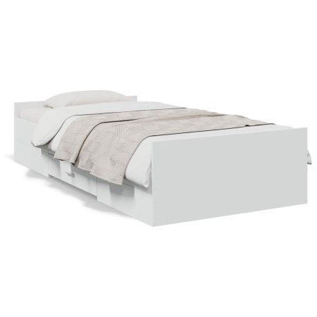 Weißes Holzwerkstoffbett mit Schubladen 190x190 cm von vidaXL, Betten und Lattenroste - Ref: Foro24-3280342, Preis: 158,81 €,...