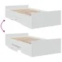 White engineered wood bed with drawers 190x190 cm by vidaXL, Beds and slatted bases - Ref: Foro24-3280342, Price: 156,22 €, D...