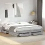 Sonoma gray engineered wood bed with drawers 180x200 cm by vidaXL, Beds and slatted bases - Ref: Foro24-3280368, Price: 175,4...