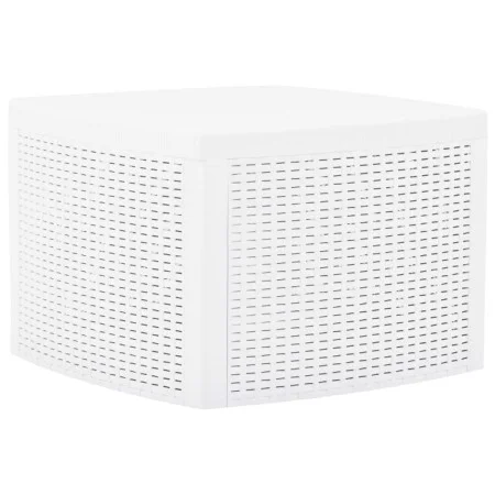 White plastic side table 54x54x36.5 cm by vidaXL, Garden tables - Ref: Foro24-48774, Price: 55,73 €, Discount: %