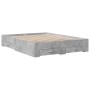 Cama con cajones madera ingeniería gris hormigón 150x200 cm de vidaXL, Camas y somieres - Ref: Foro24-3280380, Precio: 196,96...