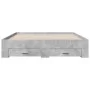 Cama con cajones madera ingeniería gris hormigón 150x200 cm de vidaXL, Camas y somieres - Ref: Foro24-3280380, Precio: 193,95...