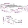 Concrete gray engineered wood bed with drawers 150x200 cm by vidaXL, Beds and slatted bases - Ref: Foro24-3280380, Price: 193...