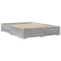 Sonoma-graues Holzwerkstoffbett mit Schubladen 150 x 200 cm von vidaXL, Betten und Lattenroste - Ref: Foro24-3280382, Preis: ...