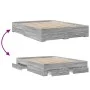 Sonoma gray engineered wood bed with drawers 150x200 cm by vidaXL, Beds and slatted bases - Ref: Foro24-3280382, Price: 165,6...