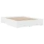 White engineered wood bed frame with drawers 150x200 cm by vidaXL, Beds and slatted bases - Ref: Foro24-3280377, Price: 174,0...