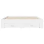 White engineered wood bed frame with drawers 150x200 cm by vidaXL, Beds and slatted bases - Ref: Foro24-3280377, Price: 174,0...