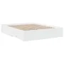 White engineered wood bed frame with drawers 150x200 cm by vidaXL, Beds and slatted bases - Ref: Foro24-3280377, Price: 174,0...