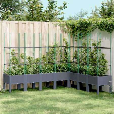 Planter with gray PP trellis 200x160x142.5 cm by vidaXL, Pots and planters - Ref: Foro24-367971, Price: 160,70 €, Discount: %
